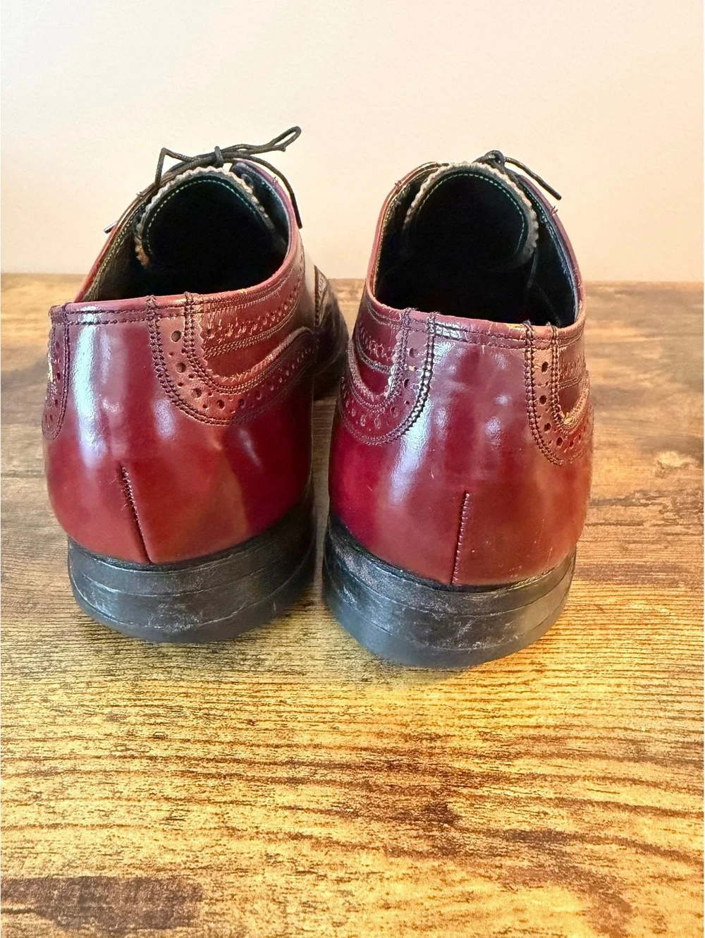 Vintage Florsheim Imperial 93327 Burgundy Longwing Oxford Shoes Men’s 10.5 D USA